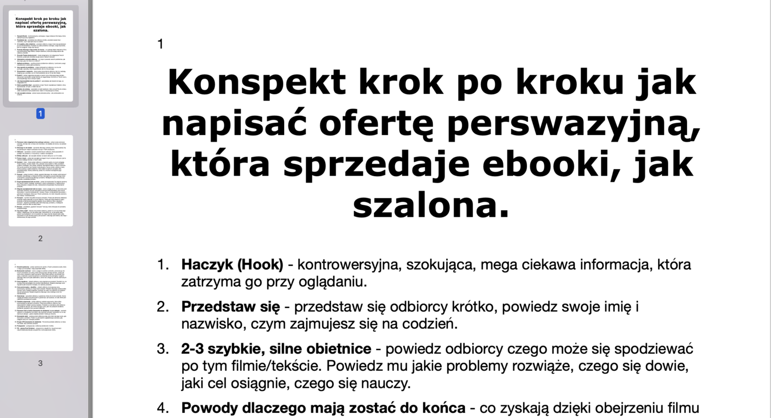 Konspekt Krok Po Kroku Jak Napisać Ofertę Perswazyjną Która Sprzedaje Ebooki Jak Szalona 4031